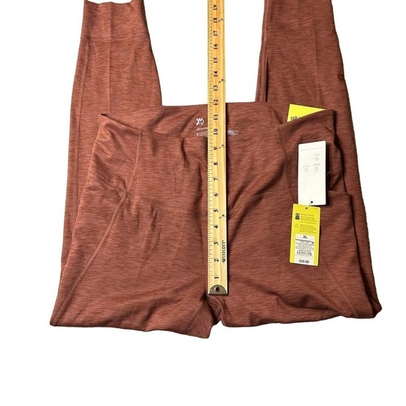 All In Motion Leggings Womens XL Heathered Red Ribbed Pockets High Rise NEW - Picture 6 of 10